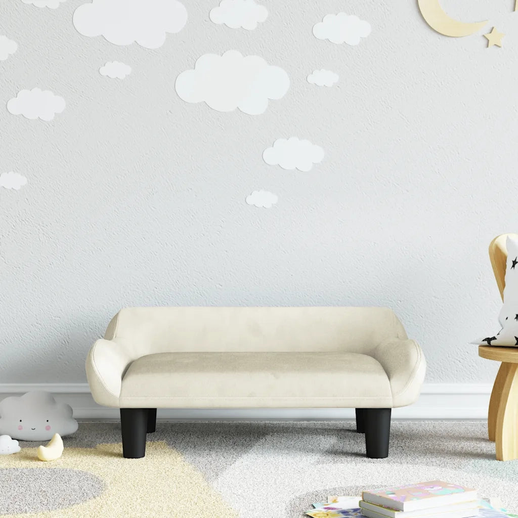 Divano per Bambini Crema 70x40x24 cm in Velluto