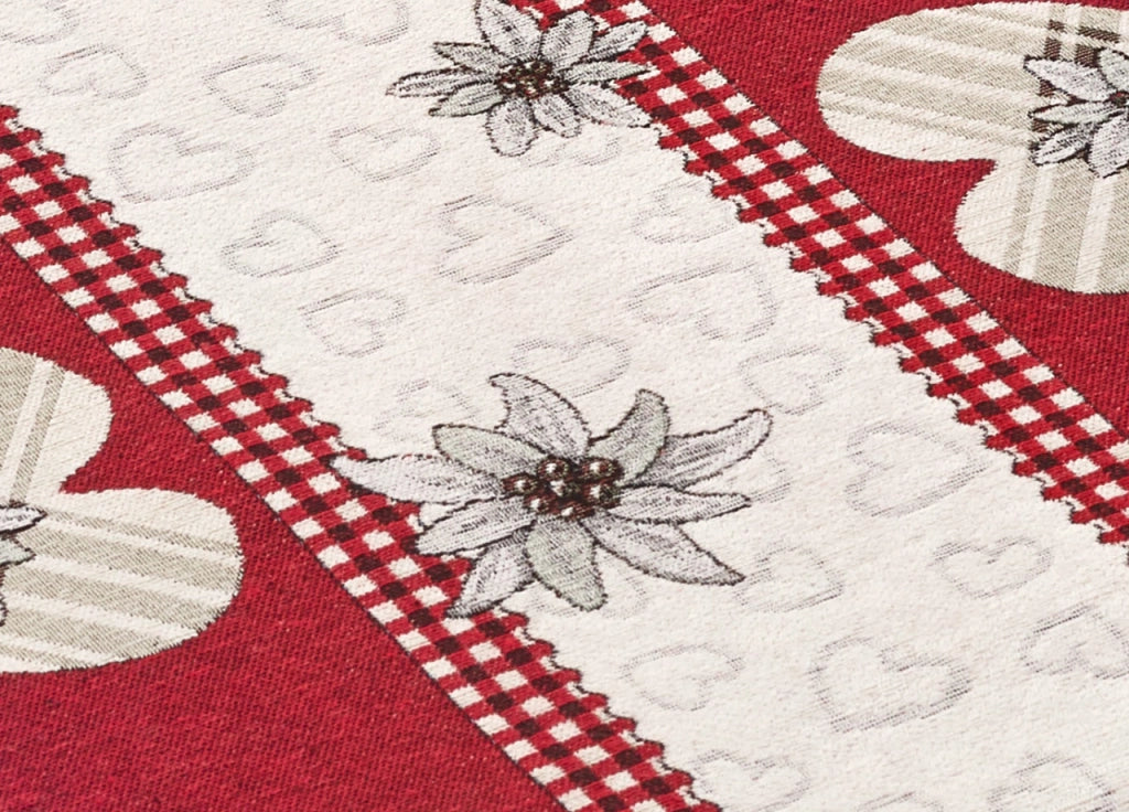 Tovaglia Copritavolo Centrino Runner Tavola Fantasia Tirolese Ortles Made In Italy - 40x130 - Ortles
