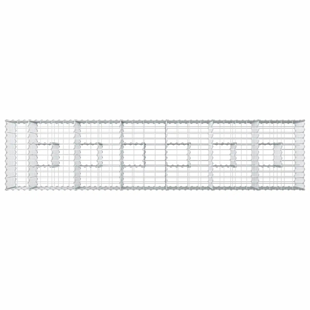 Letto rialzato in gabbione 2 pz Argento 260 x 60 x 55 cm CFW4078914