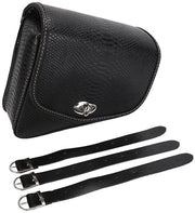 Gabbia per strumenti universale con alta capacità - Telaio in pelle PU - Nero - Dimensioni 24 x 18 x 10 cm - Borsa per motocicletta