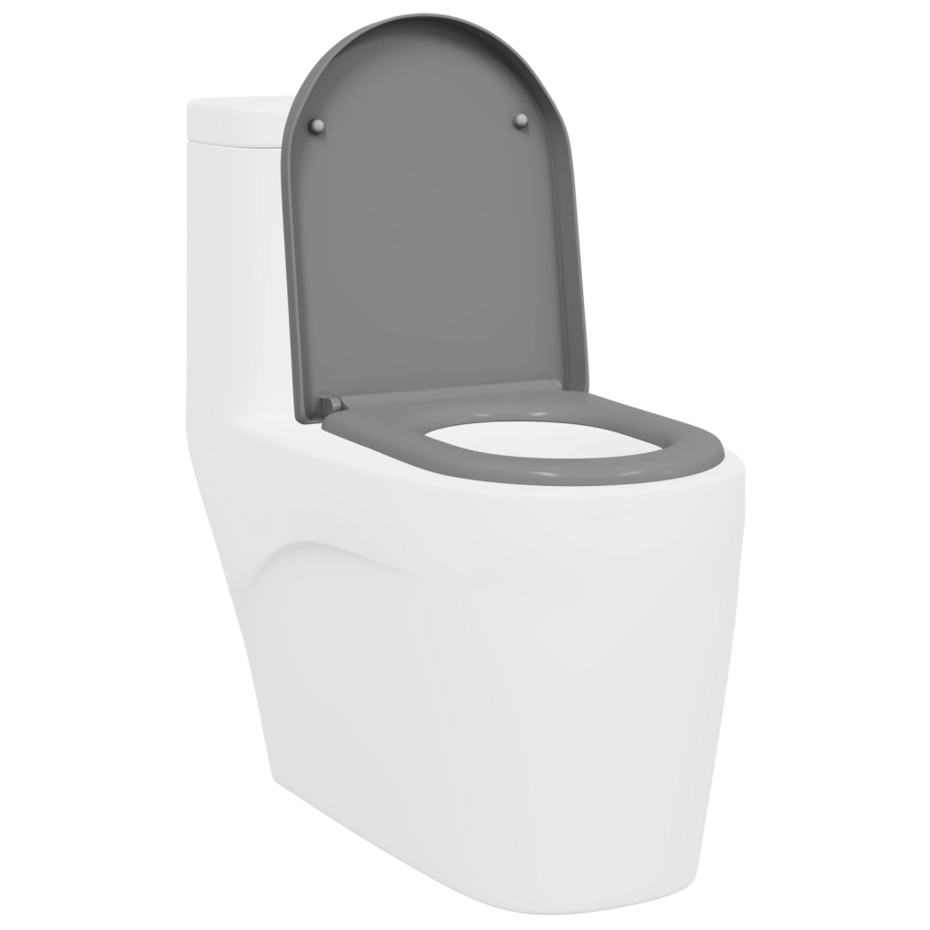 Sedile per Toilette con Rilascio Rapido e Soft Close Duroplast Grigio di