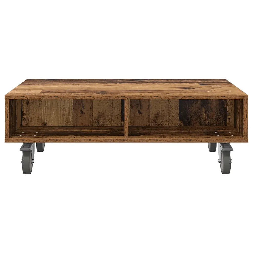 Tavolino | Tavolo laterale con Ruote Legno vecchio 90 x 50 x 30 cm
