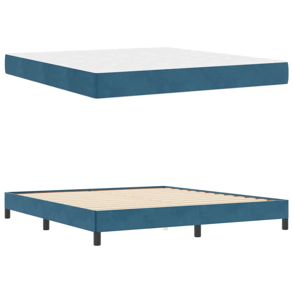 Letto a molle con materasso Blu Scuro 180 x 200 cm Tessuto 3398711