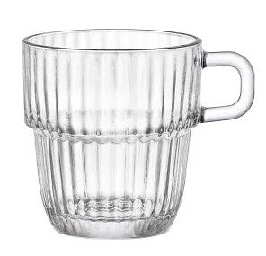 Set 12 Tazze The Latte in Vetro Trasparente Barshine 25 cl Bormioli