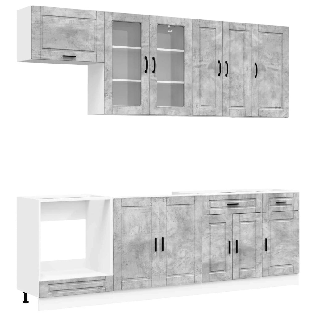 Unità Cucina PORTO 8 pcs Grigio Cemento Legno ingegnerizzato 3438176