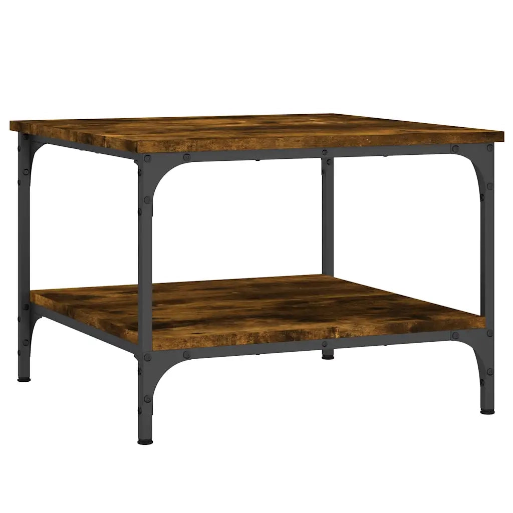 Tavolino da Salotto Rovere Fumo 55x55x40cm in Legno Multistrato 832830