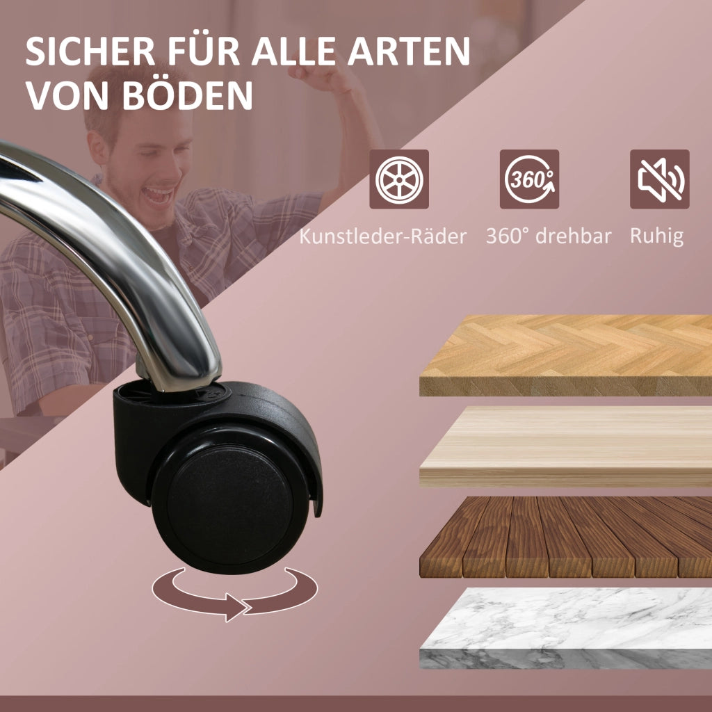 Sedia da ufficio ergonomica ¨C zephmum ¨C rosa con schienale regolabile e poggiapiedi