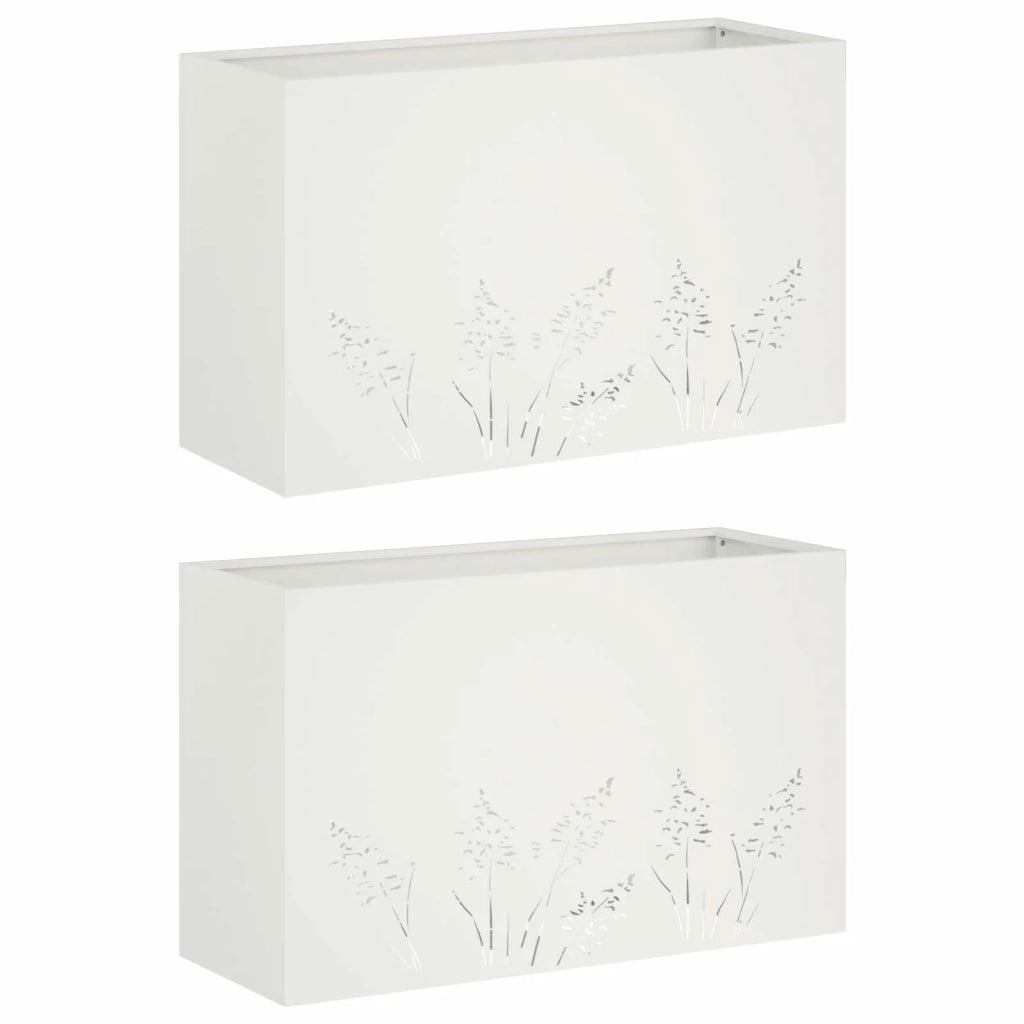 Vaso da giardino 2 pz Bianco 80 x 20 x 49 cm 8005823