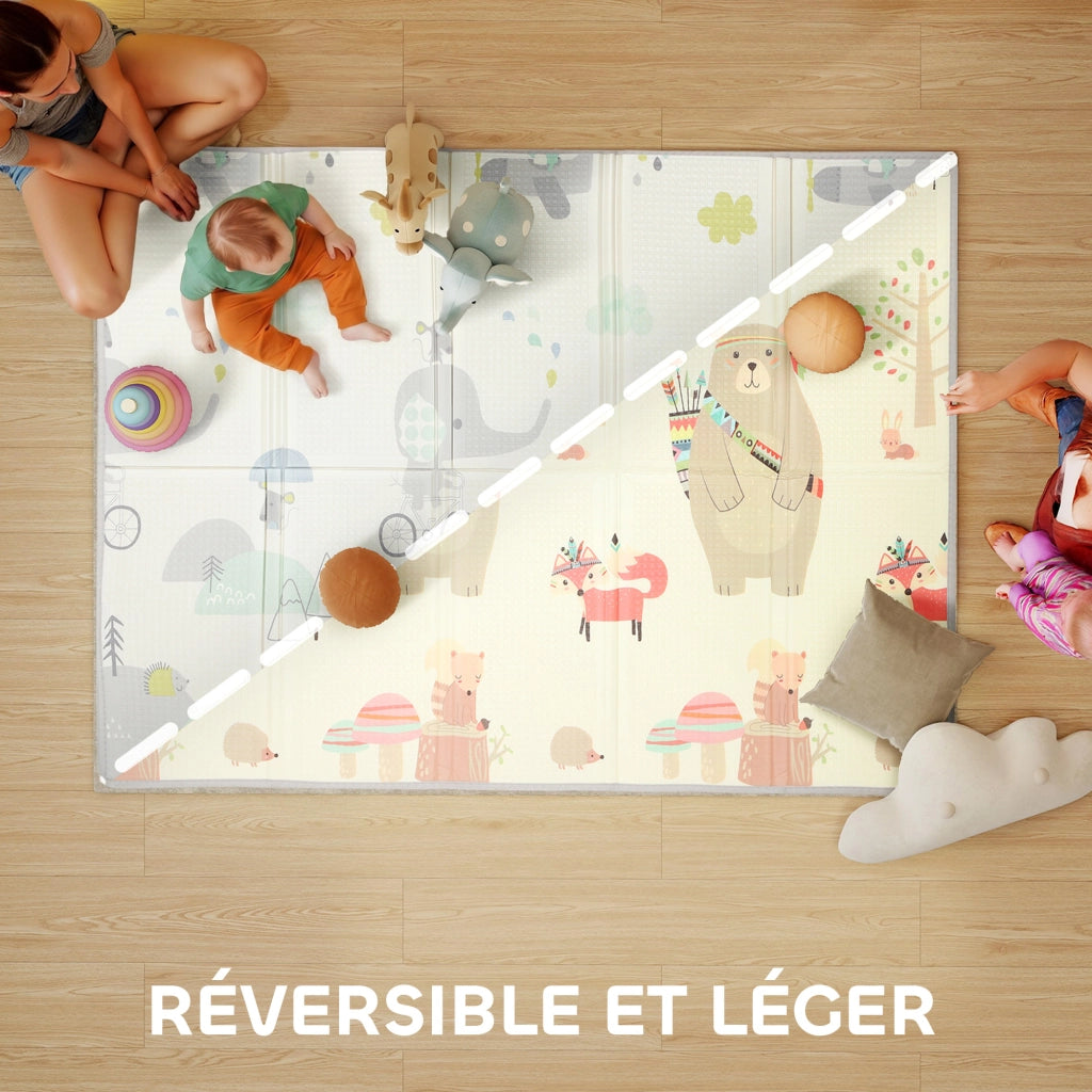Tappeto gioco per bambini reversibile ¨C zephmum ¨C 200x150 cm multicolore