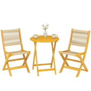 Set Giardino Polyrattan Legno Pieghevole ¨C zephmum ¨C 3 Pezzi con Tavolo e 2 Sedie