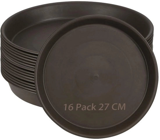 Confezione di 16 scatole per piante 27 cm - Bacchi rotondi per gocce - Materiale plastico spesso - Sostenibile - Adatto per uso interno/esterno - Bacchi per gocce