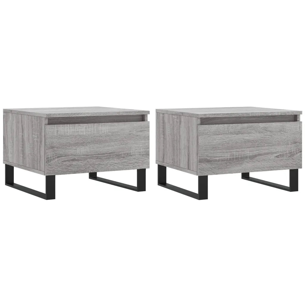 2 pz Tavolini salotto | Tavolino da caff¨¨ | Tavolino da Soggiorno Grigio Sonoma 50x46x35cm Legno Multistrato