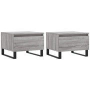 2 pz Tavolini salotto | Tavolino da caff¨¨ | Tavolino da Soggiorno Grigio Sonoma 50x46x35cm Legno Multistrato