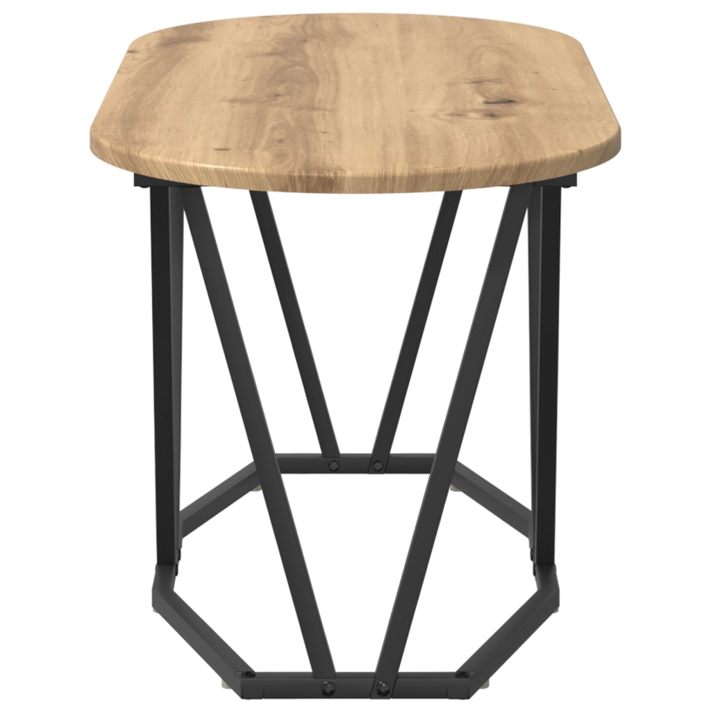 Tavolino da caffÃ¨  in rovere, 80x40x40,5 cm, in legno ingegnerizzato e metallo