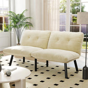 Divano letto - Xylo - 2 posti pieghevole color crema futon poco ingombrante