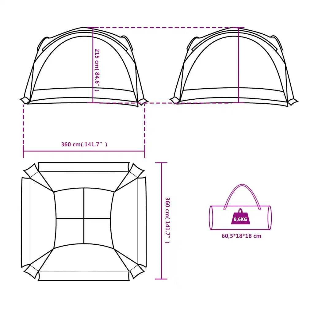 Tenda per Feste Verde Impermeabile 94370