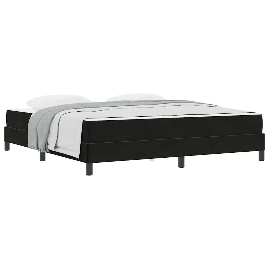 vidaXL Letto box spring con materasso Nero 180 x 200 cm Velluto