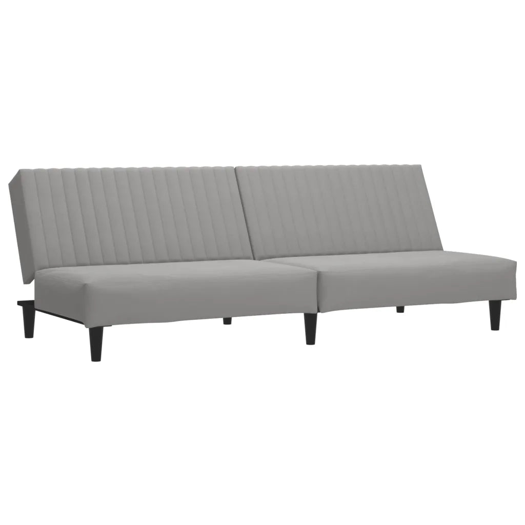 Divano Letto a 2 Posti Grigio Chiaro in Velluto 375926