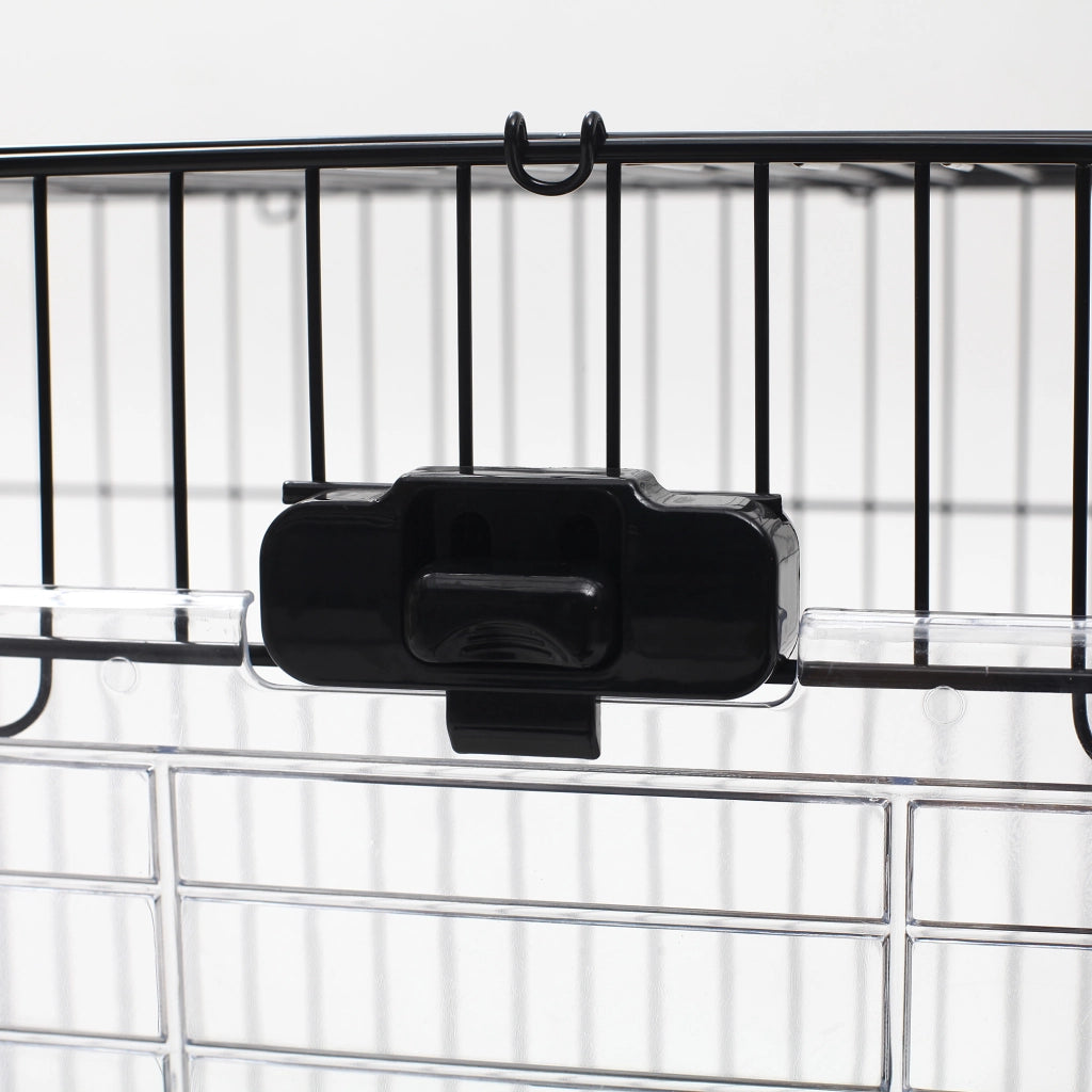 Gabbietta per Conigli in Metallo Nero con Vassoio ¨C Zephmum ¨C 81.2x52.7x70cm