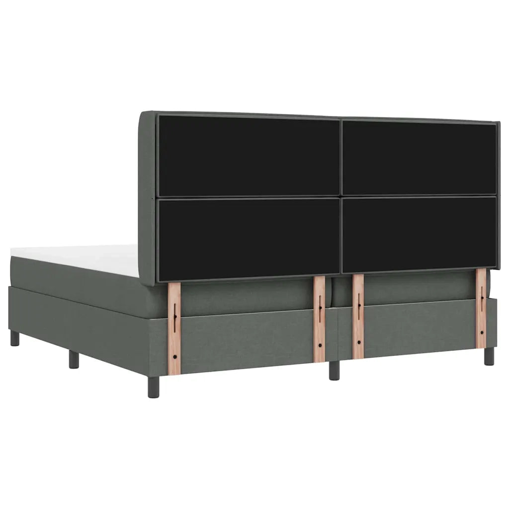 Letto a Sorgente LED Grigio scuro 200 x 200 cm Tessuto 3343463