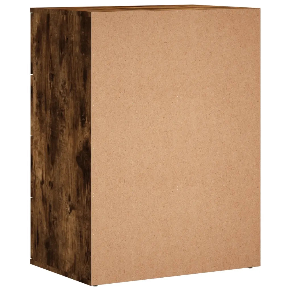 Credenze 2 pz | Madia | Buffet da pranzo | Armadio da pranzo Rovere Fumo 60x39x80 cm in Legno Multistrato