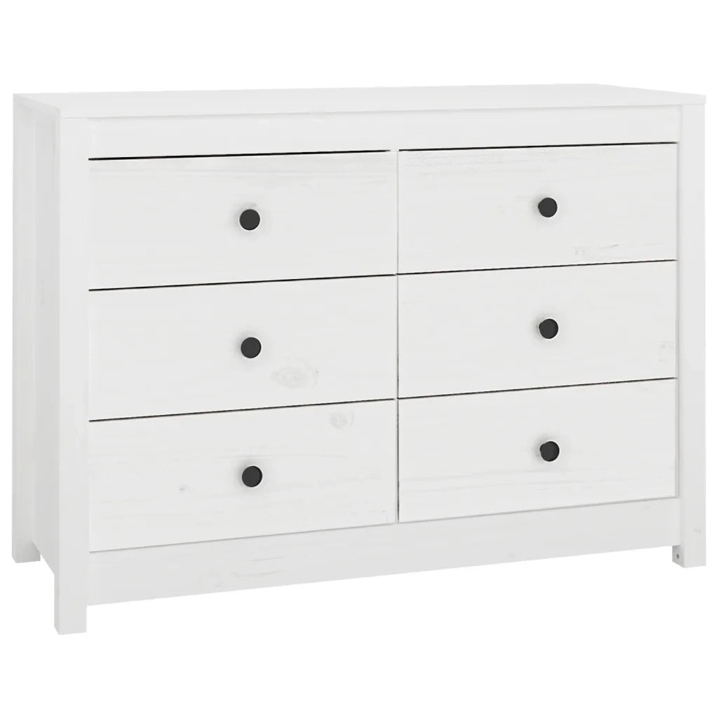 Armadietto Bianco 100x40x72 cm in Legno Massello di Pino