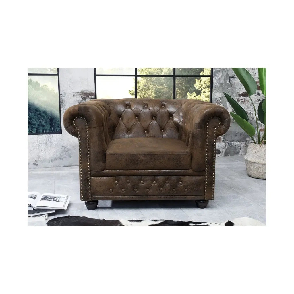 Poltrona EDGAR – Marrone – Stile barocco