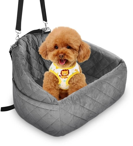 Sedile per Cani Acqua-Resistente - Sedile per Cani Stabile - Cinture di Fissaggio - Per Cani Piccoli/Mediali - Panchetta - Sicuro e Resistente allo Shock