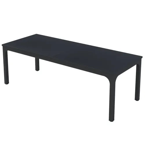 Tavolo rettangolare moderno 200x70x75 cm per 6-8 persone, piano MDF e struttura in metallo