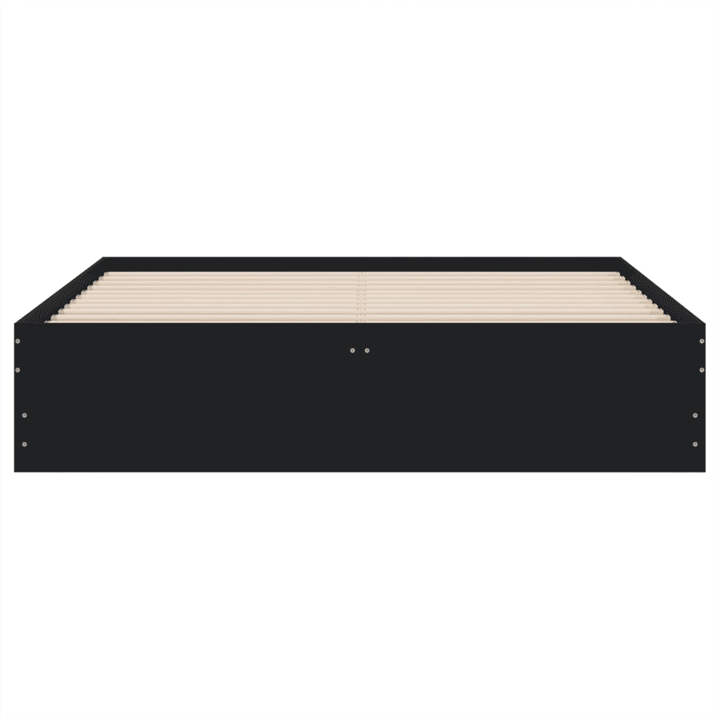 Giroletto con Cassetti Nero 140x200 cm in Legno Multistrato 3207274