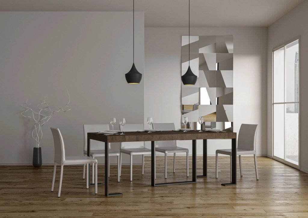 Consolle Allungabile 90-196x40x77 cm in Nobilitato Marrone