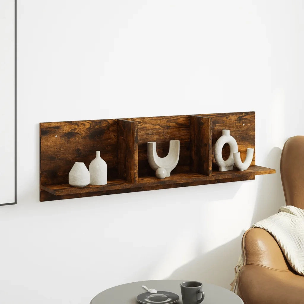 Mobile a Parete 100x16,5x30 cm Rovere Fumo in Truciolato