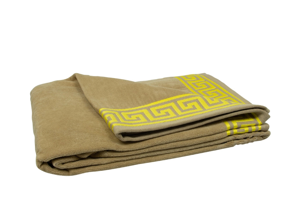 Telo Mare Jacquard Spugna Asciugamano Spiaggia Disegno New Cameo - Telo Mare - Beige