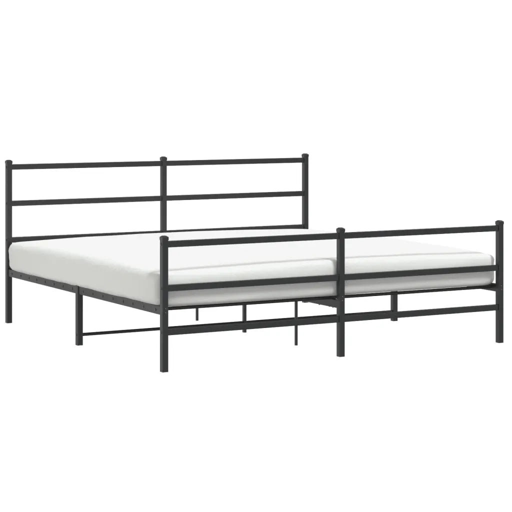Giroletto con Testiera e Pediera Metallo Nero 180x200 cmcod mxl 86524