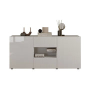 Buffet SCENA – L181×H84×P42 cm – 2 porte + 2 cassetti + nicchia – Bianco laccato