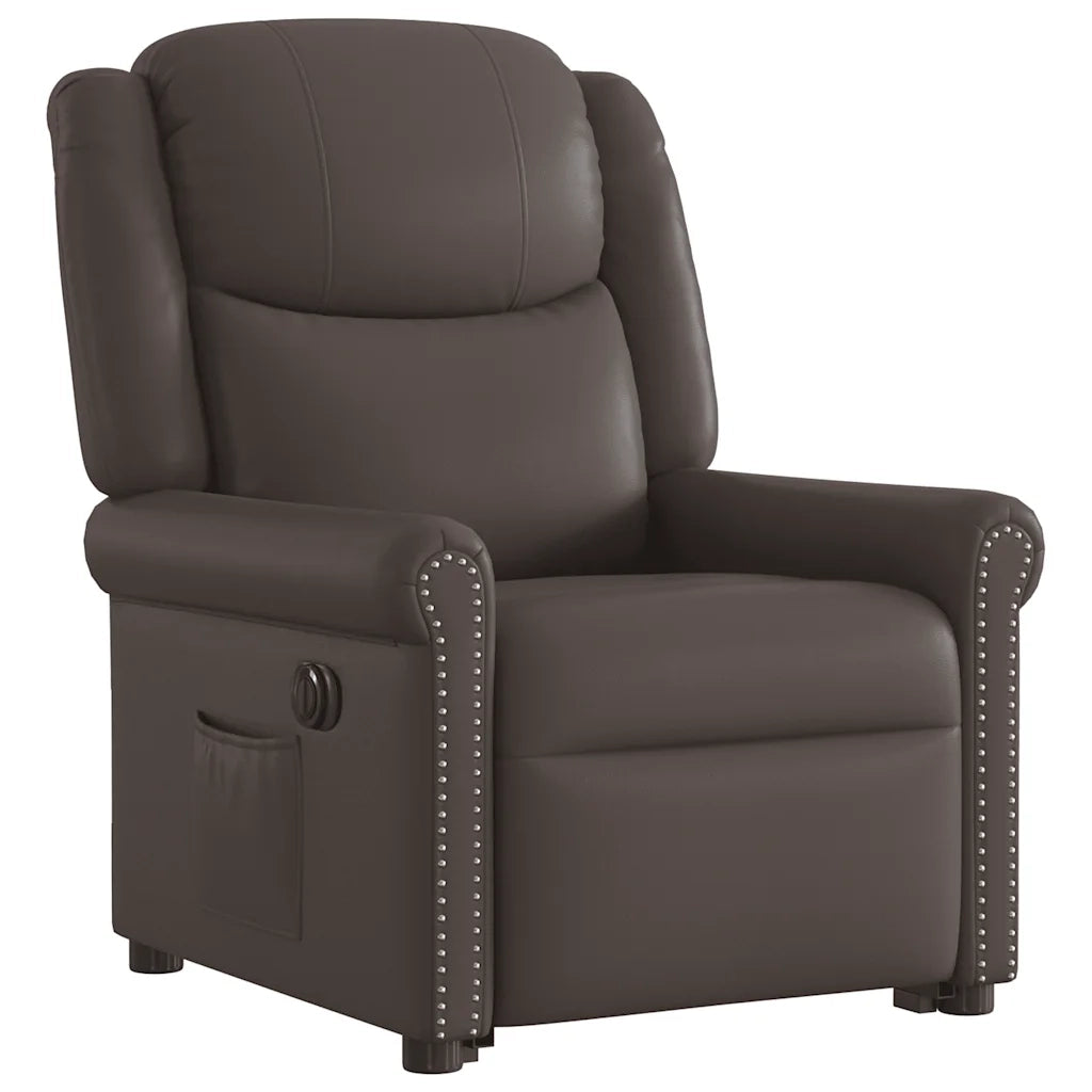 Poltrona Alzapersona Reclinabile Elettrica Marrone Similpelle 3303423