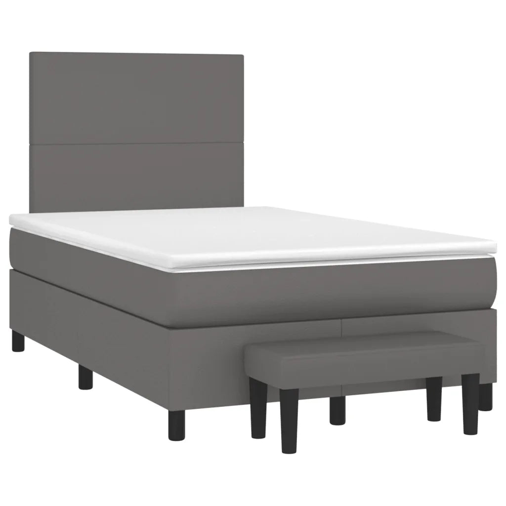 Giroletto a Molle con Materasso Grigio 120x190 cm in Similpelle 3270443