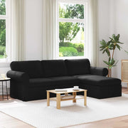 Divano Nero 215 x 138 x 80 cm Tessuto