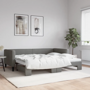 vidaXL Divano Letto con Letto Estraibile Grigio Scuro 90x200cm Tessuto