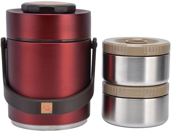 Borsa per Picnic 1500ml - 2 Strati - Acciaio Inossidabile - Contenitore Isolante per Cibo - Termico - Adatto per Cibo Caldo/Freddo