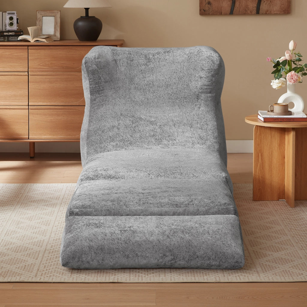 Poltrona relax in chenille - Zephmum- Design unico, si trasforma in chaise longue