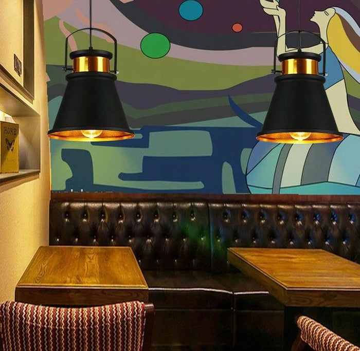 Lampada Da Soffitto Asti C Nero/oro