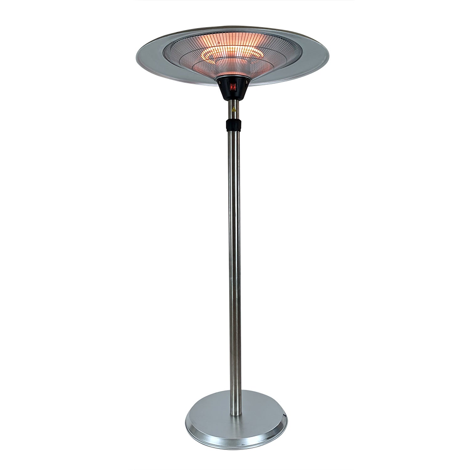 Stufa Elettrica Fungo Riscaldante Infrarossi Saturno Esterno-Interno Regolabile Argento