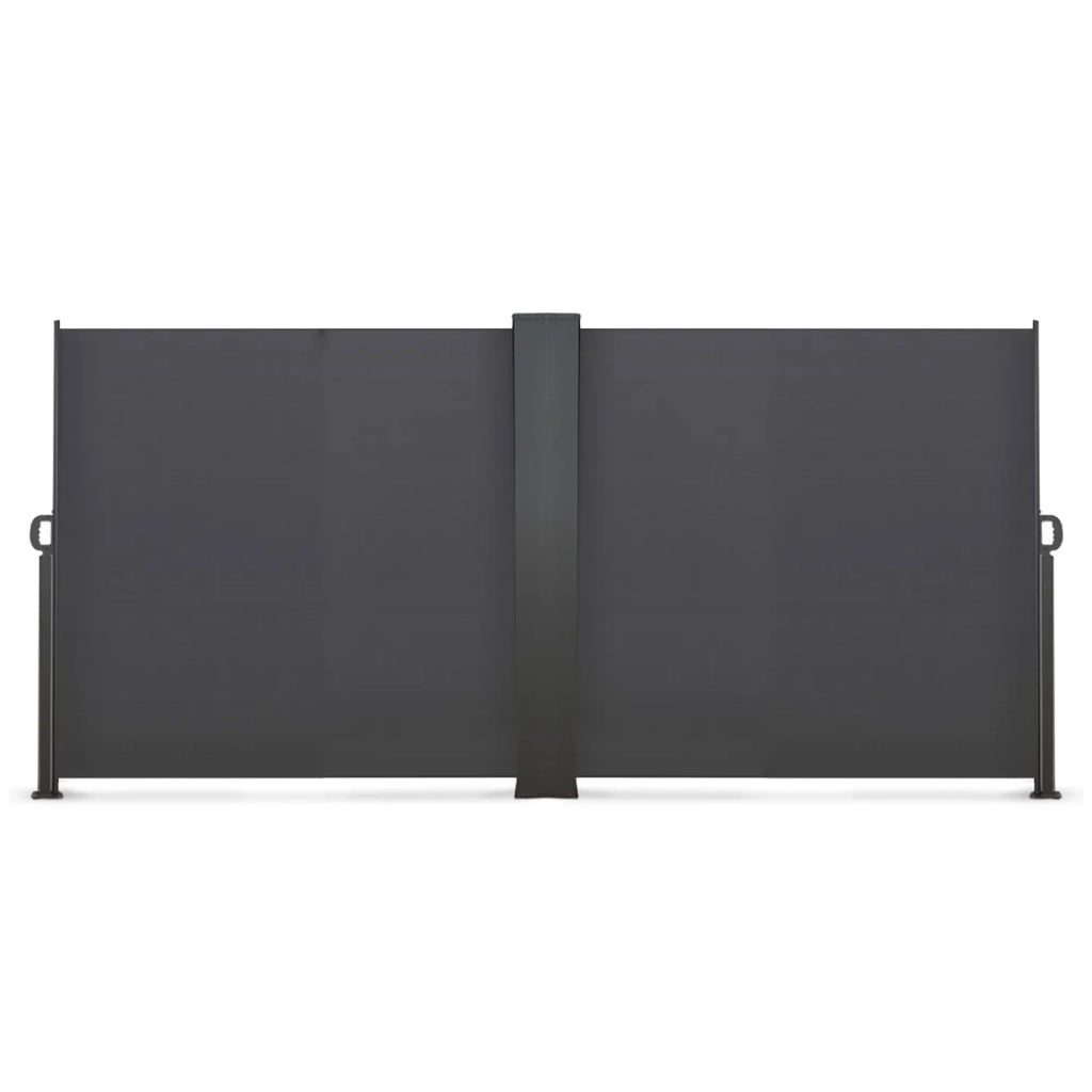 IDMarket - Doppio schermo pieghevole a scomparsa 160 x 800 CM tenda laterale grigio antracite