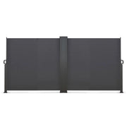 IDMarket - Doppio schermo pieghevole a scomparsa 160 x 800 CM tenda laterale grigio antracite