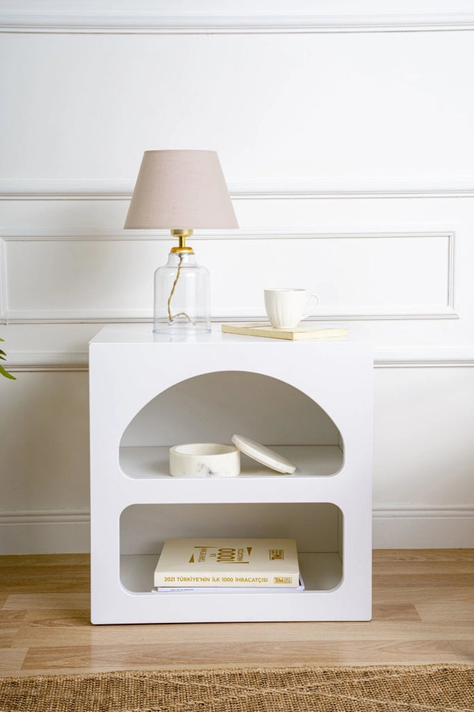 Comodino in legno "Lorin" 50 x 40 x 50 cm - Bianco