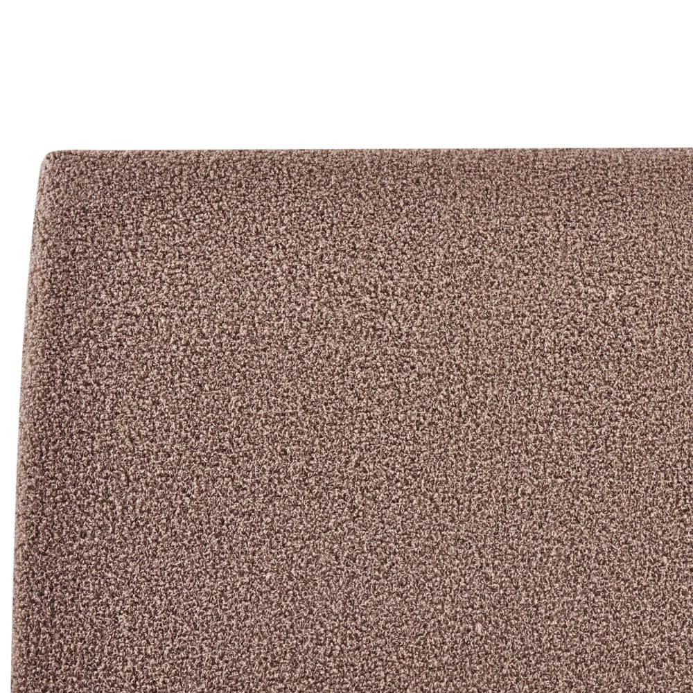 Letto matrimoniale bouclé marrone 140 x 200 cm con contenitore rialzato con testiera