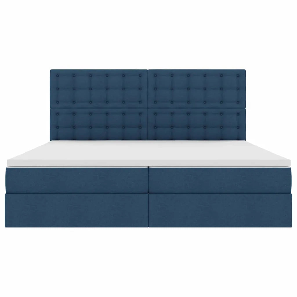 Letto con contenitore e materasso Blu 200 x 200 cm Poliestere