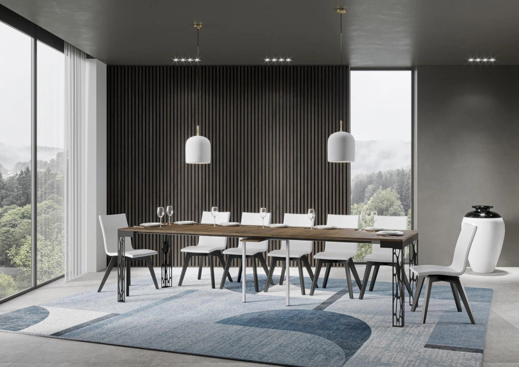 Consolle Allungabile 90-300x40x77 cm in Nobilitato Marrone