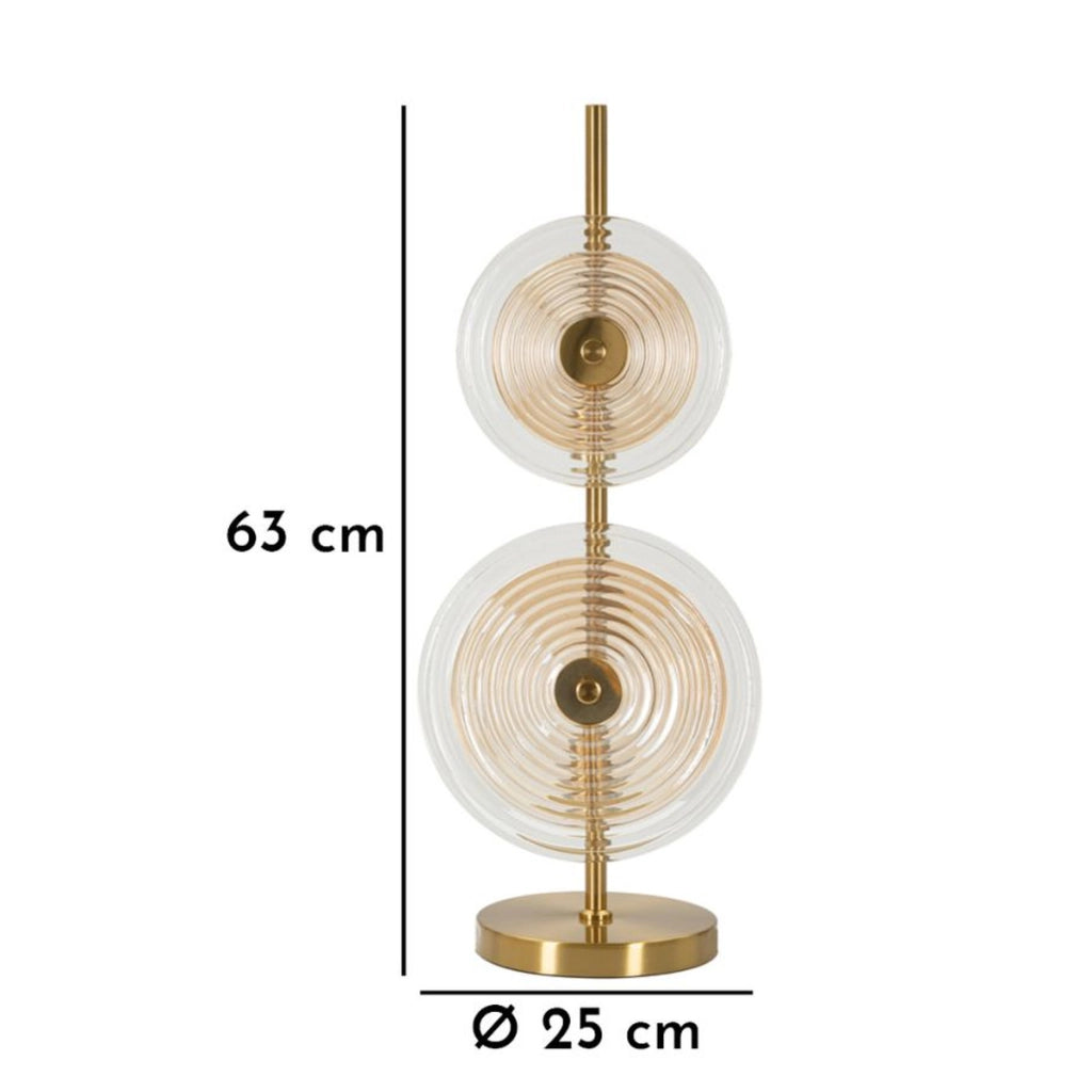 Lampada da Tavolo VKH170, Oro, Metallo, 25x25x63 cm